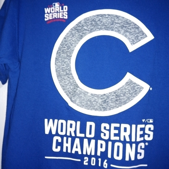 Fanatics mlb Chicago cubs 2016 world series blue tee shirt - Picture 2 of 5